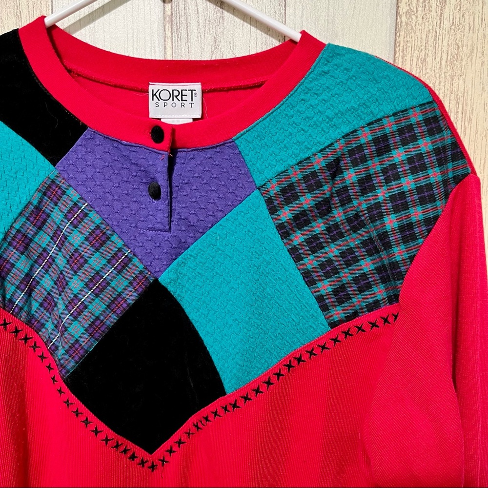 Vintage 80s/90s Patchwork Sweatshirt - Picture 3 of 5